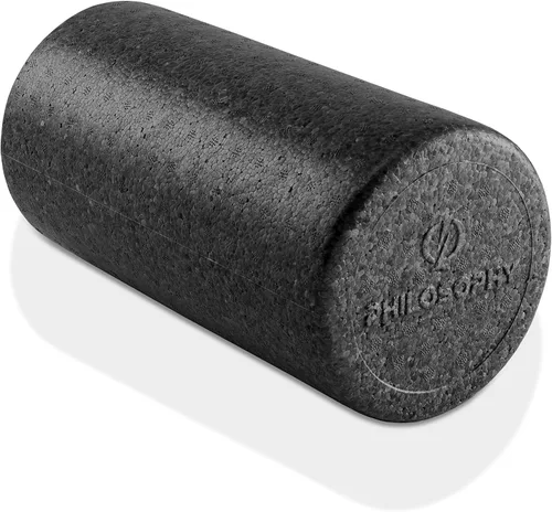 Philosophy Gym Rodillo de espuma de alta densidad de 12 pulgadas para ejercicio, masaje, recuperación muscular, redondo, color negro