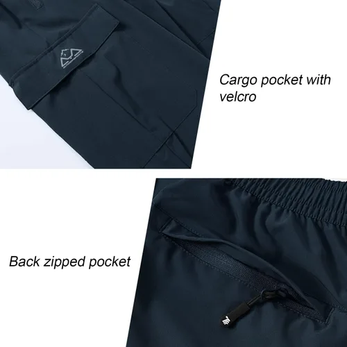 Miniatura 7 de BGOWATU Pantalones de senderismo para hombre, pantalones cargo elásticos resistentes al agua, pantalones ligeros de secado rápido para pesca al aire