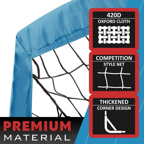 Miniatura 2 de Portería de fútbol infantil de 6 x 4 pies con bolsa de transporte, red de fútbol plegable portátil para entrenamiento de práctica en el patio Azul