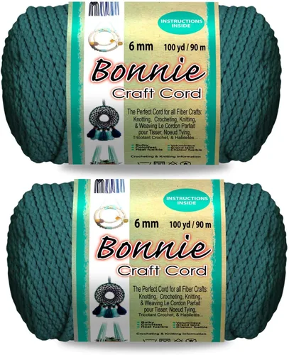 Miniatura 37 de Pepperell Bonnie Cordón de macramé trenzado 6mm x 100 yardas Rojo (Paquete de 2 valores) Cordón de polipropileno trenzado para manualidades DIY
