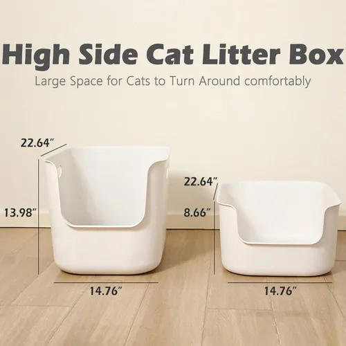 Miniatura 6 de SpaceTime Caja de Arena Extra Grande con Lados Altos, 22.64"×14.76"×13.98" Bandeja de Arena XL Multi Gato para Gatitos, Cajas de Gatos para Gatos