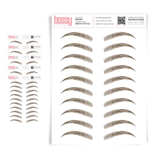 Miniatura 47 de 5 paquetes de tatuajes temporales para cejas, adhesivos impermeables para cejas, tatuajes falsos para el cabello tipo pelar de transferencia