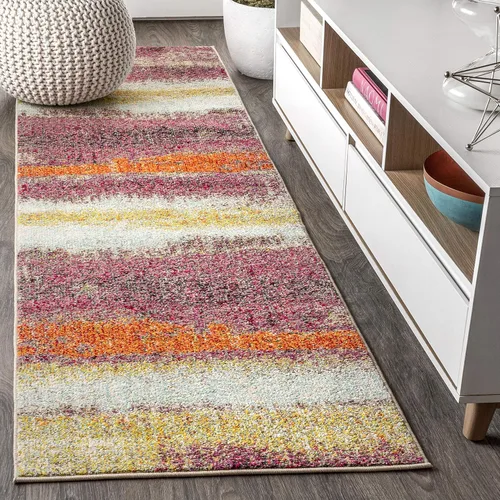 JONATHAN Y CTP105B-28 - Alfombra contemporánea POP moderna abstracta vintage para interiores, estilo bohemio, fácil de limpiar, alto tráfico,
