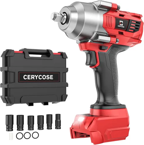 Miniatura 18 de Llave de impacto inalámbrica de 1/2 pulgada compatible con batería Dewalt, 1000 pie-libras (1360 N.m) pistola de impacto eléctrica sin escobillas