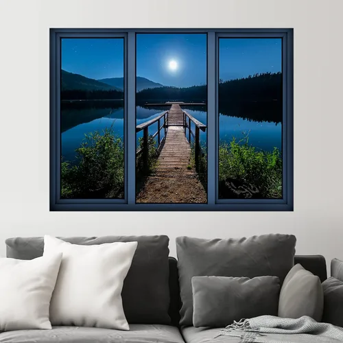 Miniatura 32 de SIGNWIN Adhesivo mural removible para pared, atardecer cielo naranja, otoño, bosque, árbol, paisaje, naturaleza, arte fino, rústico, paisaje