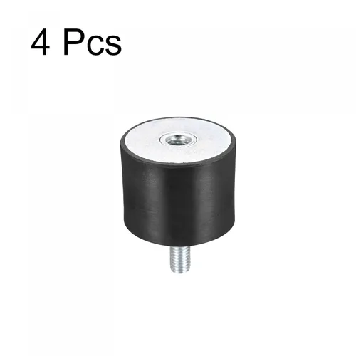 Miniatura 3 de uxcell Amortiguador de choque D20mmxH15m m del aislador de la vibración del macho/femenino de los soportes 4pcs M6 de goma