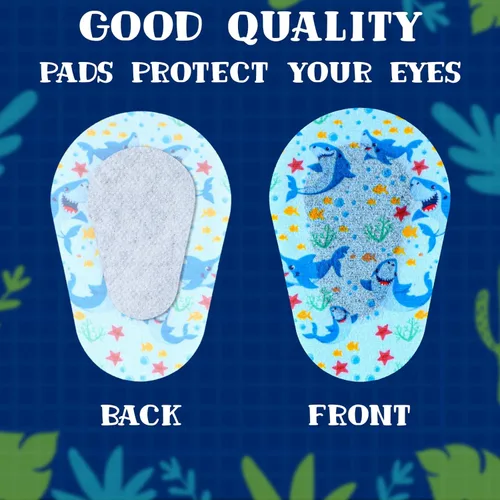Miniatura 4 de 90 parches adhesivos para los ojos para niños, 9 estilos, parches para los ojos sin látex, almohadilla para los ojos a granel, bloqueo de luz