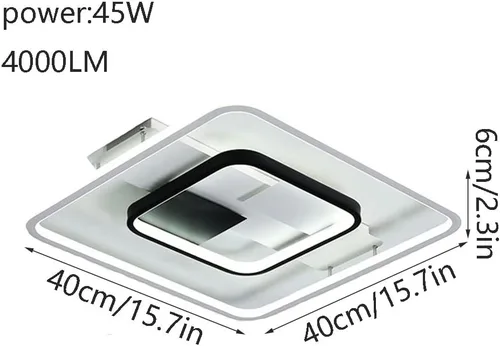 Miniatura 4 de Lámpara de techo LED de 45 W, con control remoto, brillo regulable, 3000-6000 K, lámpara de techo moderna de montaje empotrado para sala de estar
