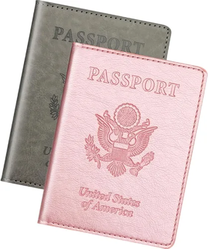 Miniatura 13 de Herain Soporte para pasaporte para viaje y crucero, 2 piezas, funda para pasaporte, cartera, regalo de viaje, para mujeres, hombres, familia
