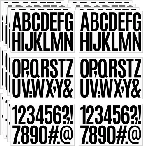 Miniatura 9 de 10 hojas de 500 calcomanías de letras de vinilo, calcomanías autoadhesivas de números del alfabeto, de 2 pulgadas, impermeables, para buzones