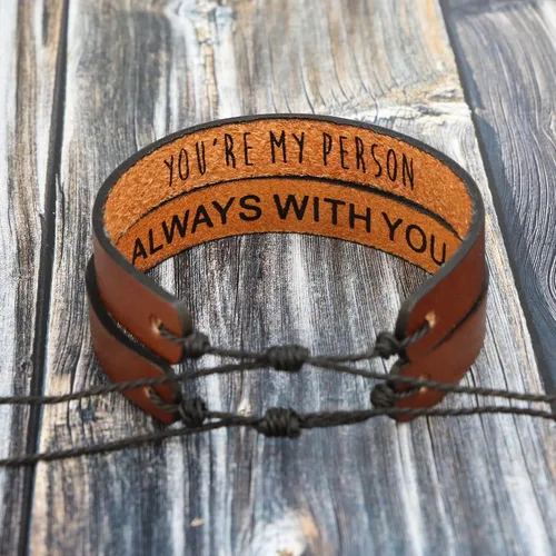Miniatura 8 de Pulseras de cuero para hombres y mujeres, inspiradoras, de aliento, confirmación religiosa, aniversario, conmemorativo, mensaje de recuerdo, pulsera