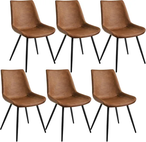 Miniatura 11 de Yaheetech Juego de 2 sillas de comedor modernas tapizadas con asiento de piel sintética y patas de metal para el hogar, cocina, diseño sin brazos