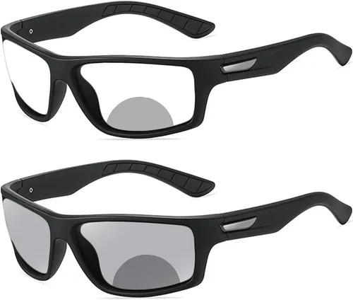 helena Gafas de lectura bifocales fotocromáticas de transición rectángulo para hombres y mujeres deportes al aire libre presbicia gafas de sol lector