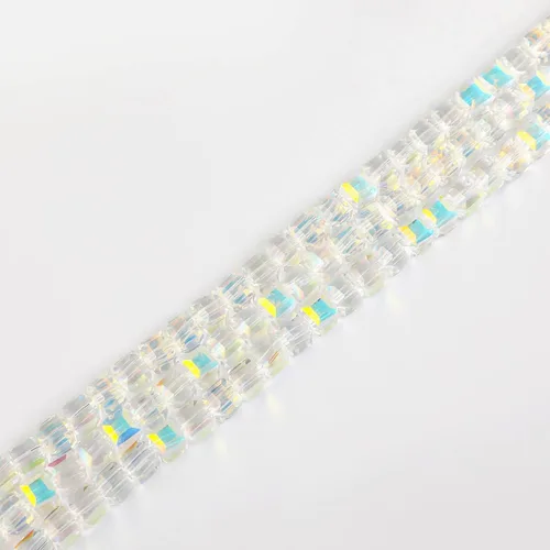 Miniatura 3 de Novborcz Cubo azul claro AB de 0.236 in para la fabricación de joyas 280 unids forma facetada de cristal espaciador cuentas surtidos suministros