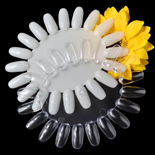 Miniatura 7 de Rueda de muestras de uñas de 20 puntas, transparente para arte de uñas, consejos de práctica de esmalte de uñas, palitos de muestra de uñas
