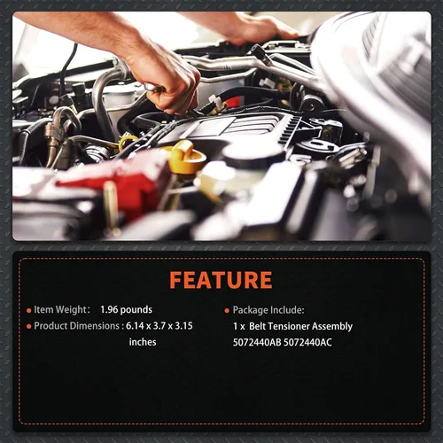 Miniatura 4 de labwork Reemplazo del conjunto del tensor de correa para el submodelo Liberty Limited Sport 2.8L 4x4 2005-2006 5072440AB 5072440AC