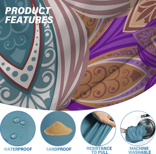 Miniatura 57 de Famstar Beach Blanket Oversized Extra Large 78"X81"/10'X9',Waterproof Sandproof Beach Blanket 2-8 Adults Lightweight Durable for Travel Camping