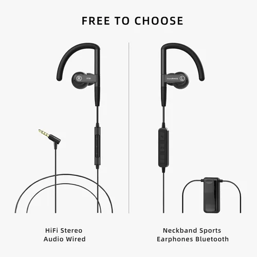 Miniatura 3 de SoundMAGIC ST80 - Auriculares Bluetooth con banda para el cuello, impermeables, con sonido estéreo de alta fidelidad, con cable, desmontables