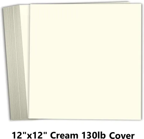 Miniatura 2 de Hamilco Papel para álbumes de recortes, 12 x 12 pulgadas, cartulina de color crema, peso pesado, cubierta de 130 libras, paquete de 25