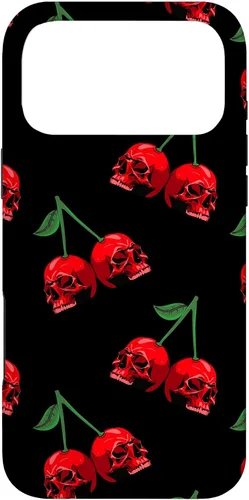 Miniatura 22 de Cute Cherry Skull Pattern Red Scary Skulls Black Background Case for iPhone 17