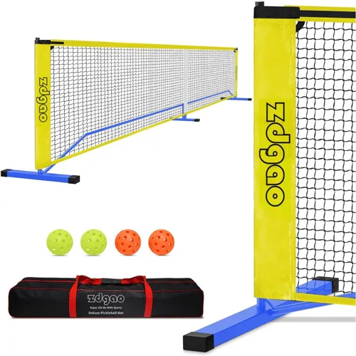 Zdgao Portable Pickleball Net for Driveway, 22FT Regularion Size Pickle Ball Net with Pickleballs and Carry Bag, Easy Setup for Indoor Gym, Outdoor