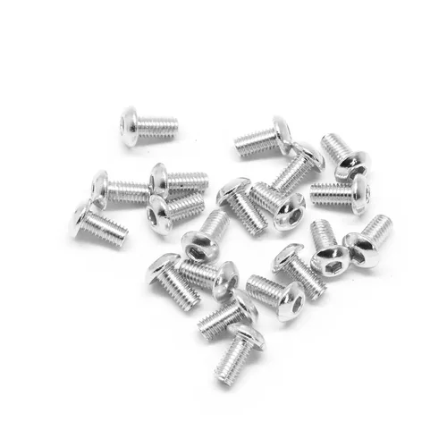 Miniatura 5 de 20pcs M3x6mm Tornillos de cabeza de botón 6063 Aluminio Hex Socket (Anodized Color Opciones) (negro)