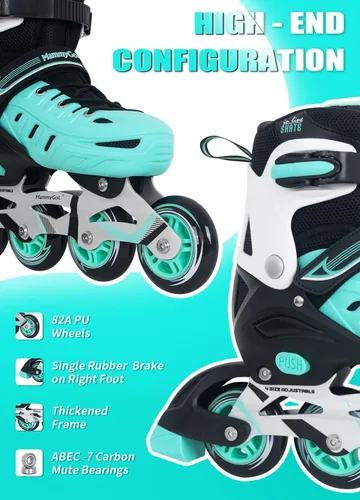Miniatura 4 de MammyGol - Patines en línea ajustables para adultos, patines seguros y duraderos con ruedas gigantes, patines profesionales de alto rendimiento