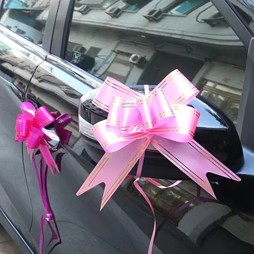 Miniatura 2 de 100 lazos grandes de 2.0 in de colores surtidos para Navidad, boda, fiesta, cumpleaños, automóvil, vacaciones, bolsas, cestas y botellas de Rosado