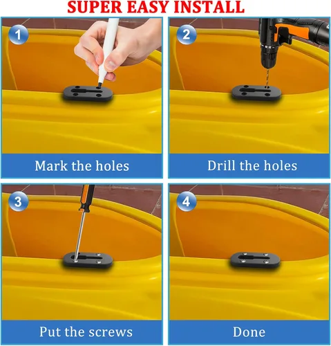 Miniatura 7 de Huntury Pista de kayak, pista de perfil bajo para kayak, riel de kayak, pista de montaje de accesorios de kayak, pista de engranajes de kayak