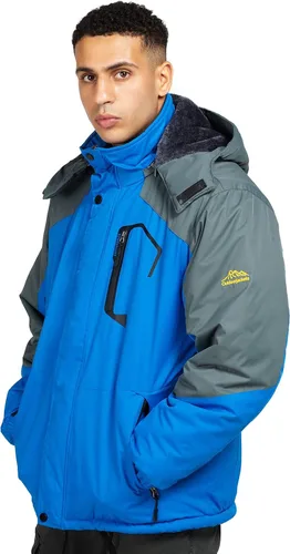 Miniatura 2 de CorBuyit Chaqueta de esquí con capucha para hombre, abrigo impermeable de invierno para nieve