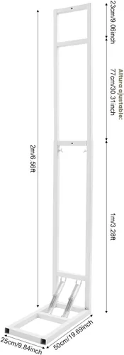 Miniatura 6 de DYNAMI Soporte de telón de fondo cuadrado blanco para bodas, soporte de arco de metal con base plegable, altura ajustable (1-2m) Soporte rectangular