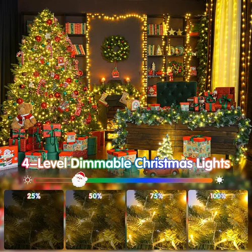 Miniatura 5 de Guirnalda de luces de Navidad de 403 pies para exteriores, 1000 luces LED con cambio de color, 11 modos y función de temporizador de memoria