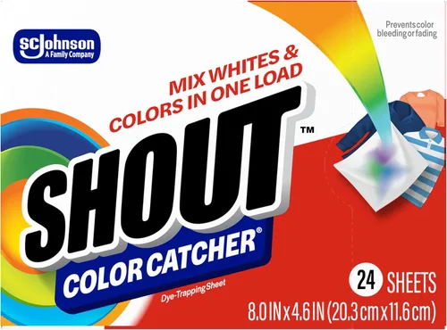 Shout Color Catcher - Hojas de lavandería, permiten lavados mixtos, previenen corridas de color y mantienen la ropa original, 24 unidades - Paquete