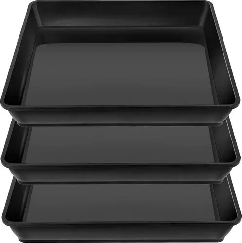 Miniatura 18 de LWALRS Platillo cuadrado para plantas de 6 pulgadas, paquete de 5 platillos de plástico transparente fuerte, macetas cuadradas para plantas