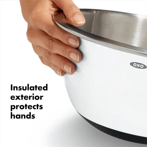 Miniatura 3 de OXO Good Grips, juego de 3 tazones para mezclar de acero inoxidable Blanco