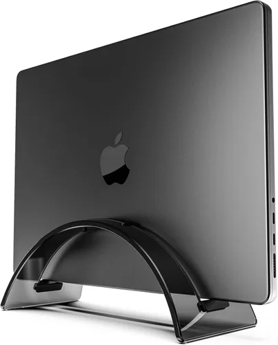 Miniatura 9 de Soporte vertical acrílico para computadora de escritorio, base invisible de acrílico para laptop, soporte vertical para laptop, organizador