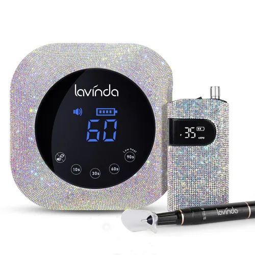 Lavinda Sparkle - Lámpara de uñas inalámbrica con luz UV para uñas de gel y taladro eléctrico para uñas de gel acrílico, uñas de gel acrílico, uso