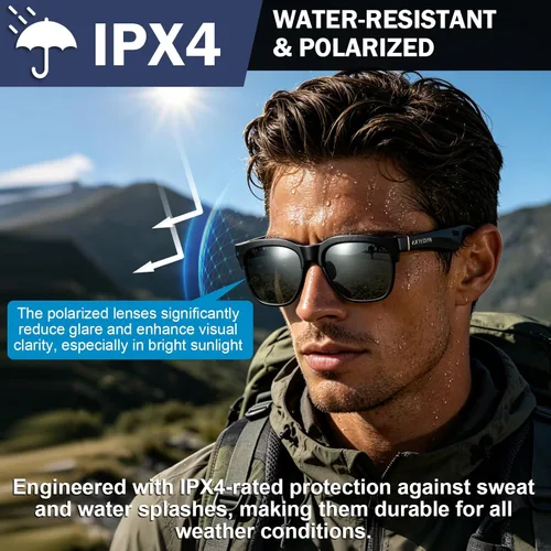 Miniatura 7 de Lentes de sol inteligentes Bluetooth con lentes electrocrómicos, control de tinte multinivel para conducir, viajar, pescar, uso diario, altavoces