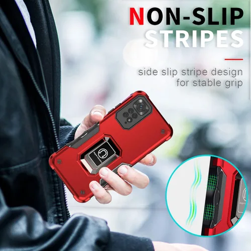 Miniatura 5 de Funda diseñada para Xiaomi Redmi Note 11 Pro con soporte giratorio, cubierta de cámara a prueba de caídas, protección de lente Shiled, funda