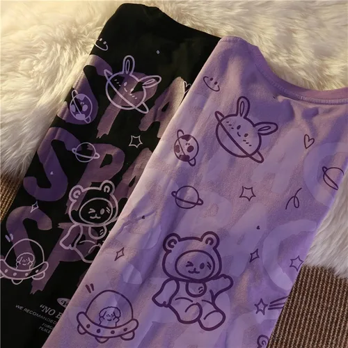 Miniatura 4 de Camiseta gótica Y2K Harajuku para mujer, ropa de anime de algodón