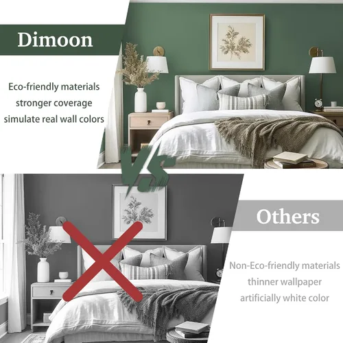 Miniatura 9 de Dimoon Papel Tapiz Despegar y Pegar de 17.3''x78.7'' Papel de Contacto Verde para Nuevos Materiales Ecológicos Engrosamiento Actualización Relieve