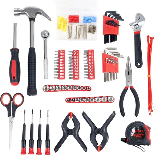 Miniatura 3 de Stalwart Kit de herramientas hogar Auto & Oficina En Roll Up en la bolsa 86 piezas por Rojo