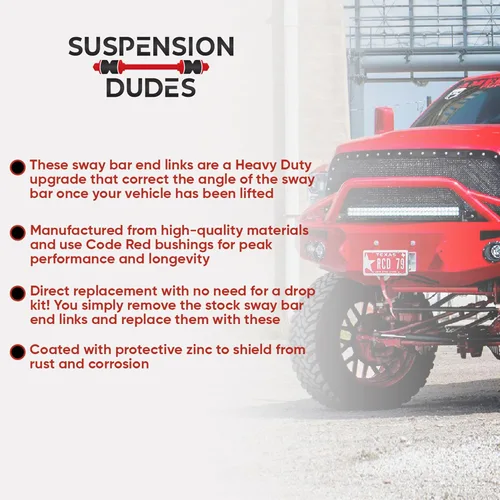 Miniatura 5 de Estabilizador de barra estabilizadora delantera de 4-6 pulgadas CODE RED Kit de eslabones de extremo resistente para Chevy Silverado Sierra 1500