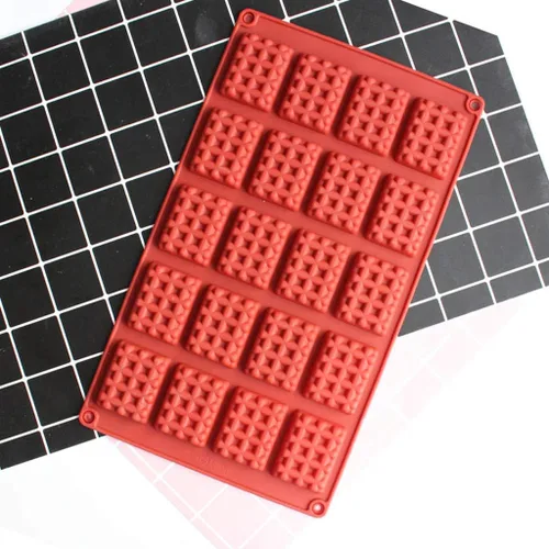 Miniatura 8 de Juego de 2 piezas/juego de moldes de silicona para gofres de 18/20 cavidades, molde para hornear galletas, molde para hornear, herramienta