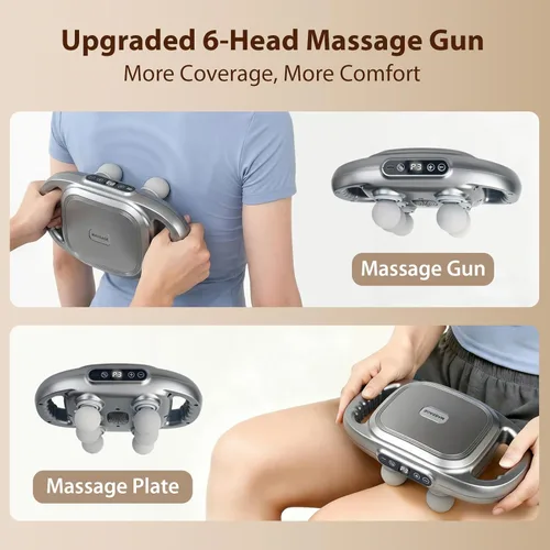 Miniatura 6 de Pistola de masaje, masajeador de percusión de tejido profundo con 9 niveles de intensidad para cuello, espalda, hombros, piernas, alivio del dolor