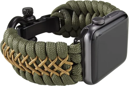 Miniatura 2 de Correa de paracord Savior Survival Gear, compatible con Apple Watch de 49/45/44/42/41/40/38 mm, correa de iWatch Series Ultra 10 9 8 7 6 5 4 3 2 1