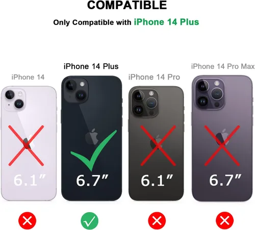Miniatura 7 de TENDLIN Funda Magnética Compatible con iPhone 14 Plus Funda de Madera con Textura de Fibra de Carbono Diseño Híbrido de Cuero Cubierta Delgada Negro