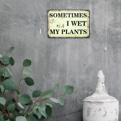 Miniatura 6 de Decoración divertida de jardín a veces riego mis plantas, letrero de jardín de metal para exterior, regalos para mujeres amantes de las plantas
