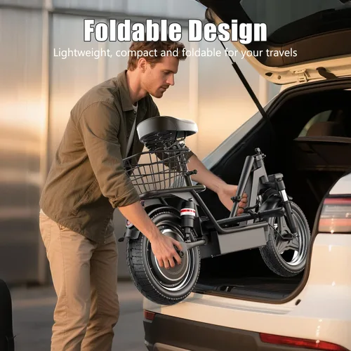 Miniatura 8 de Electric Scooter for Adults, 1000W Peak Motor, 35 Miles of Range Scooter with Seat, 25 MPH Top Speed, 48V 13Ah Battery, Dual Suspension, Foldable