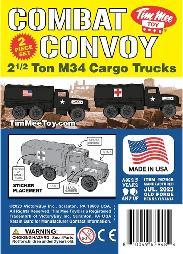 Miniatura 7 de TimMee - Camiones de plástico para hombre, color negro, M34 Deuce y media carga, fabricados en EE. UU